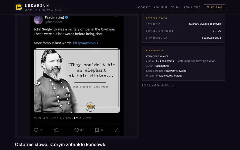Podgląd bekarium.pl: galeria opisywana przez AI
